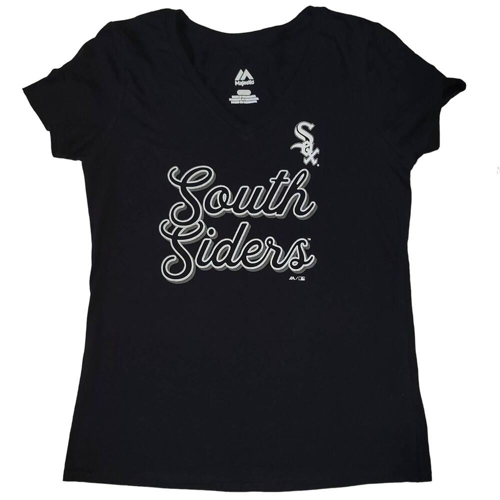 Majestic south siders Chicago White Sox black shirt size S